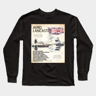 Lancaster Bomber Airplane RAF Aircraft WW2 Plane Aeroplane Long Sleeve T-Shirt